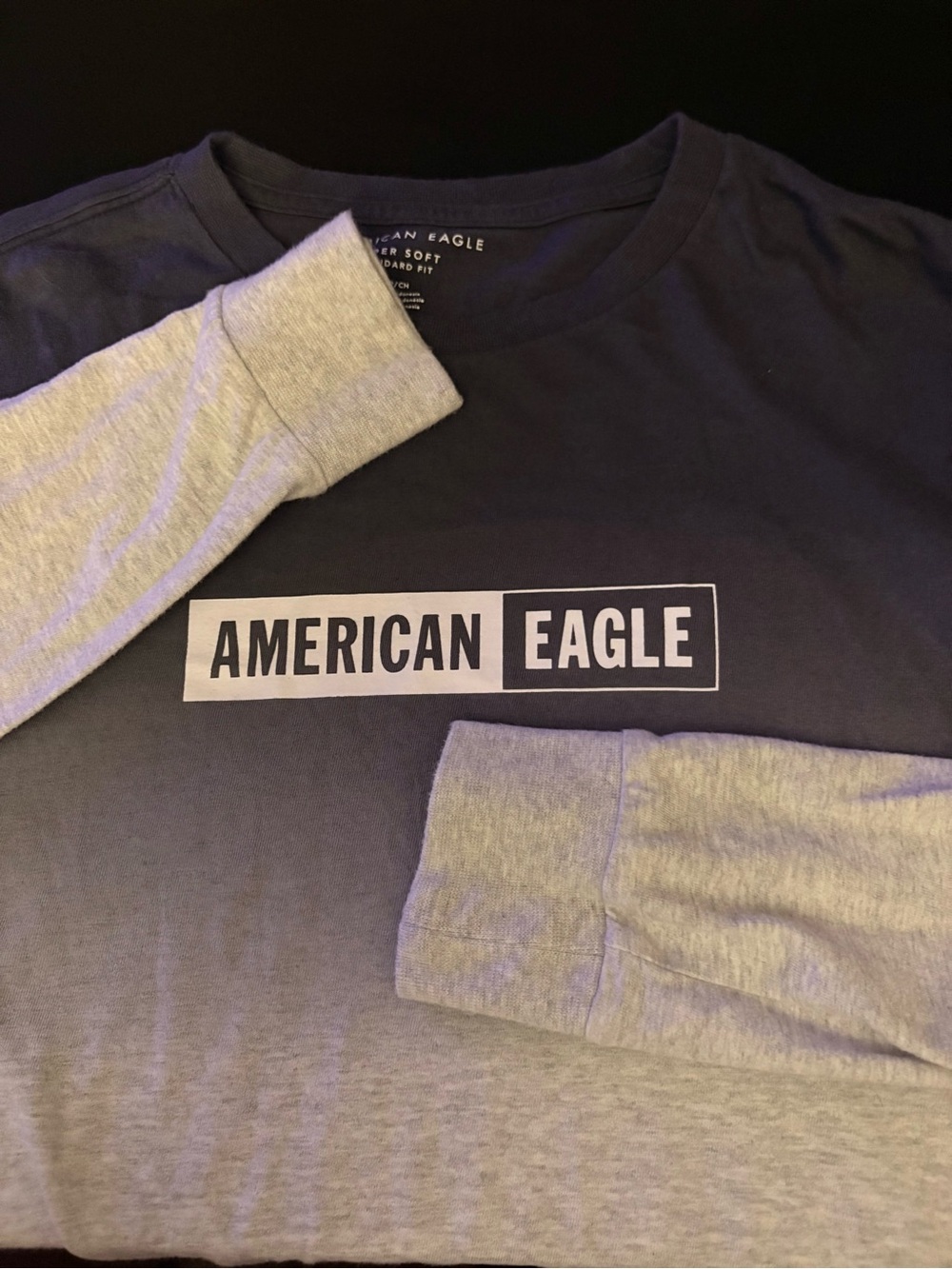 American Eagle Super Soft Ombre Long Sleeve Graphic Tee S